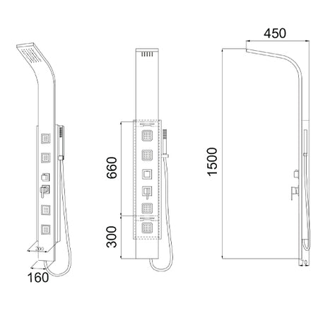 Parete Attrezzata Multifunzione Mod. Santorini- Acciaio Inox Spazzolato- Dh- Pezzi 1