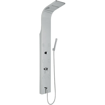 Parete Attrezzata Multifunzione Mod. Vittoria Con Led- Acciaio Inox Lucidato- Metaf- Pezzi 1