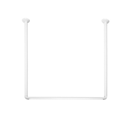 Bastone Per Tenda Doccia Doccia 3 Lati In Alluminio Bianco- Bianco 80X80X80 Cm- Spire- Pezzi 1