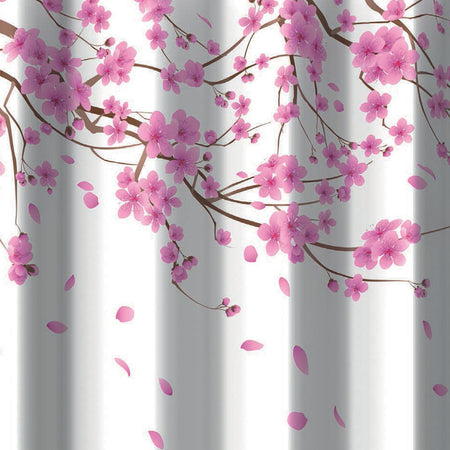 Tenda Per Doccia 2 Lati In Tessuto Cm. 180 X 200 Mod. Sakura Rosa- Dh- Pezzi 1