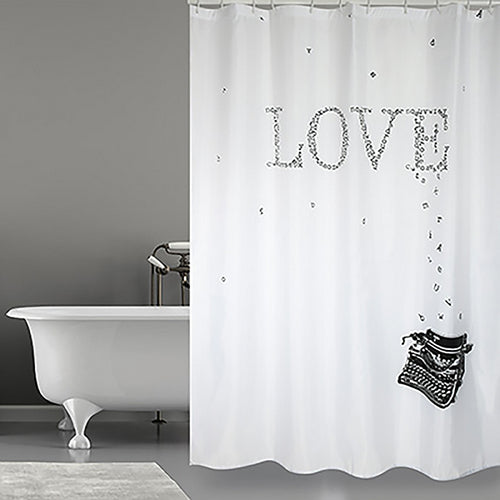 Tenda Per Doccia In Tessuto Poliestere Love- Cm 180X200- Spire- Pezzi 1