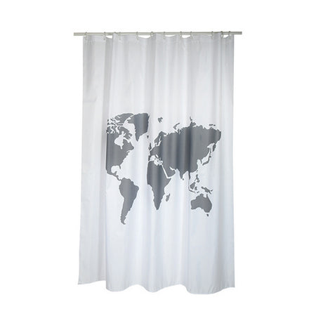 Tenda Per Doccia In Tessuto Poliestere World- Cm 180X200- Spire- Pezzi 1