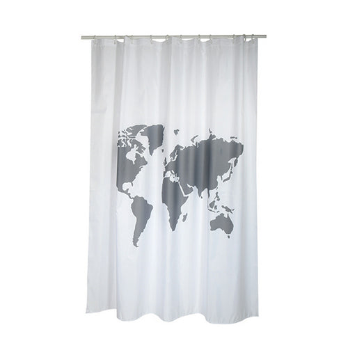 Tenda Per Doccia In Tessuto Poliestere World- Cm 180X200- Spire- Pezzi 1