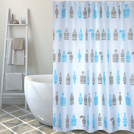 Tenda Per Doccia In Tessuto Poliestere Moshi- Cm 180X200 Blu- Spire- Pezzi 1