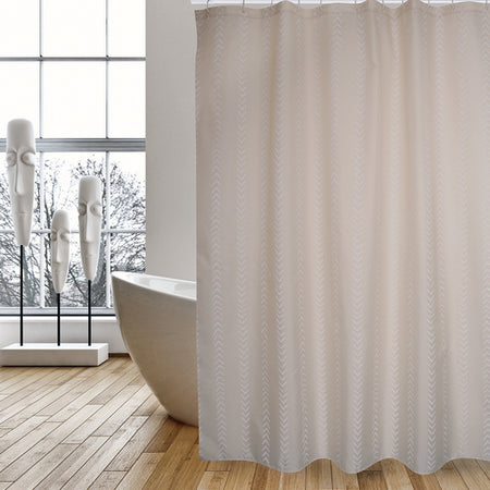 Tenda Per Doccia In Tessuto Poliestere Berbera- Cm 180X200 Beige- Spire- Pezzi 1