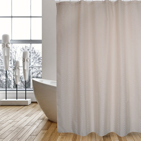 Tenda Per Doccia In Tessuto Poliestere Berbera- Cm 180X200 Beige- Spire- Pezzi 1