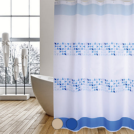 Tenda Per Doccia In Tessuto Poliestere Porto- Cm 180X200 Beige- Spire- Pezzi 1