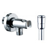 Supporto Doccia Con Arresto Acqua + Flessibile Ottone- Cromo- Bossi- Pezzi 1