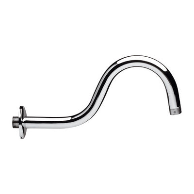 Braccio Doccia Curvo In Ottone Pesante Cromato- Cm 29- Remer- Pezzi 1