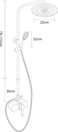 Colonna Doccia Completa Linea Platinum In Acciaio Cromato Con Miscelatore E Doccetta 5 Funzioni Feridras