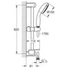 Saliscendi Doccia New Tempesta Grohe- Cromo- Grohe- Pezzi 1