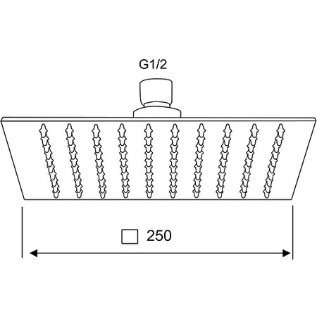 Soffione Doccia Quadro Cm 25 Cromo- Cm 25 X 25- Maria- Pezzi 1