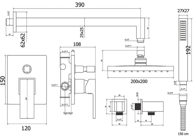 Kit Doccia Kyra 1 Cromo- Cromo- Dh- Pezzi 1