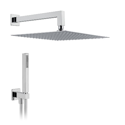 Kit Soffione Doccia Quadro- L. 200X200 - Braccio L. 300 Mm- Dh- Pezzi 1