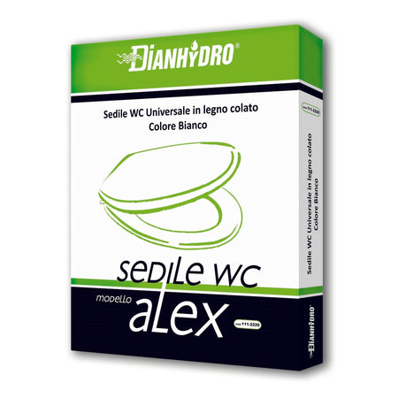 Sedile Wc In Legno Colato Modello Alex- Bianco- Dhimp- Pezzi 1