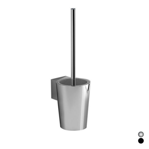 Portascopino Da Muro Kooky- Cromo Cm 12,2 X H.42,2 X 14,2- Koemo- Pezzi 1