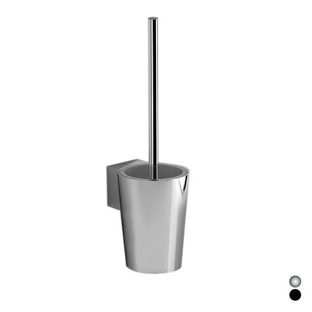 Portascopino Da Muro Kooky- Cromo Cm 12,2 X H.42,2 X 14,2- Koemo- Pezzi 1