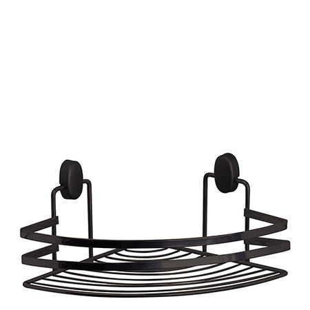 Mensola Doccia Angolare 1 Ripiano In Acciaio Nero Opaco Linea Cover Black Feridras