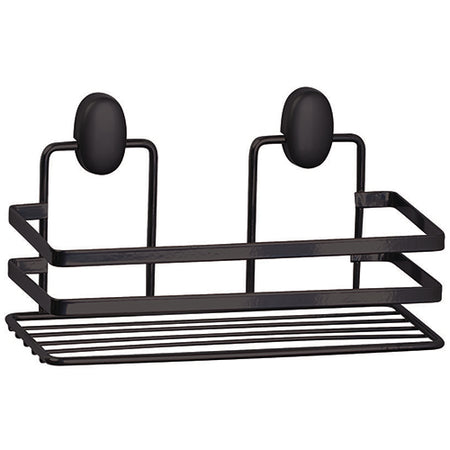 Mensola Doccia Rettangolare 1 Ripiano In Acciaio Nero Opaco Linea Cover Black Feridras