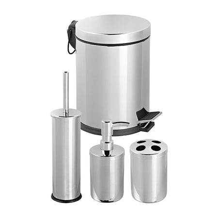 Set Bagno 4 Pezzi Fiordaliso- Cromo- Dh- Pezzi 1