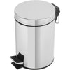 Pattumiera Tonda 5 Litri In Acciaio Cromato Con Pedale 25X27,5 Cm Feridras
