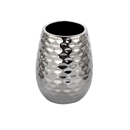 Porta Spazzolino In Ceramica Phoenix- Argento- Spire- Pezzi 1