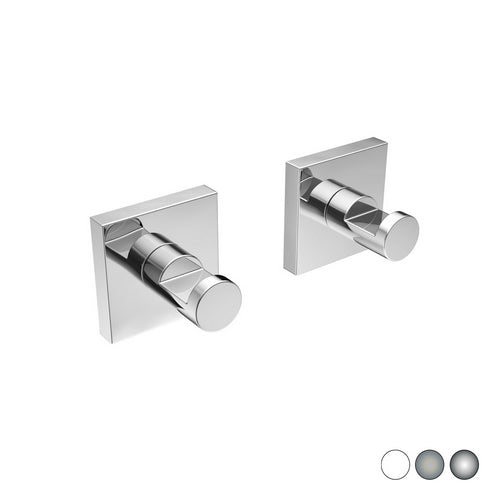 2 Pz Appendiabiti Mod. Hotel Maison- Spazzolato Cm 5 X H. 5 X 4,5- Metaf- Pezzi 1