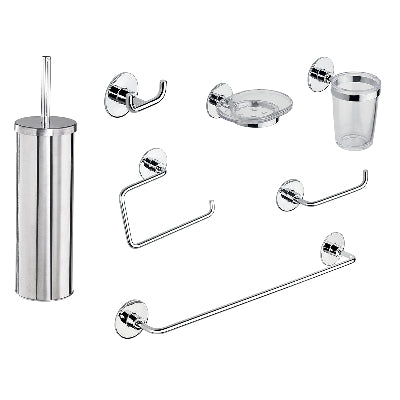 Set Accessori Bagno Wind Biadesivo + Vite- Cromo- Metaf- Pezzi 1