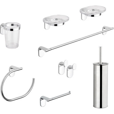 Set Accessori Bagno 8 Pezzi Serie Zero Metaform- Cromo- Metaf- Pezzi 1