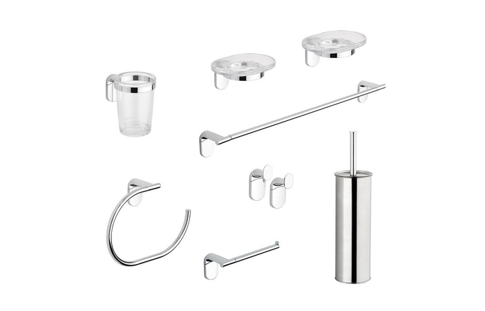 Set Accessori Bagno 8 Pezzi Serie Zero Metaform- Cromo- Metaf- Pezzi 1