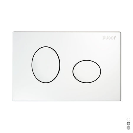 Placca Per Cassetta Incasso Pucci Eco 2 Pulsanti Ellisse Mod.2014- Bianca- Pucci- Pezzi 1