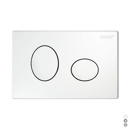Placca Per Cassetta Incasso Pucci Eco 2 Pulsanti Ellisse Mod.2014- Cromo- Pucci- Pezzi 1