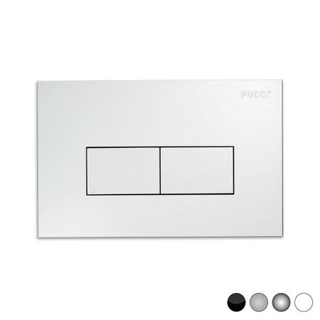 Placca Per Cassetta Incasso Pucci Eco 2 Pulsanti Linea Mod.2014- Cromo- Pucci- Pezzi 1