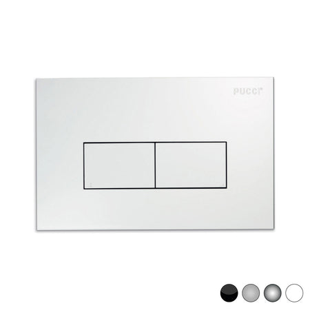 Placca Per Cassetta Incasso Pucci Eco 2 Pulsanti Linea Mod.2014- Cromo- Pucci- Pezzi 1