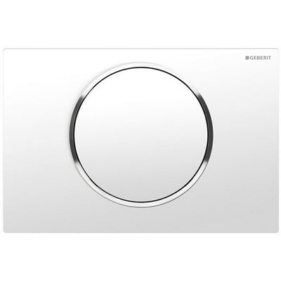 Placca Di Comando Sigma 10 Con Tasto Stop- Bianca - Bordi Tasti Cromo- Geber- Pezzi 1