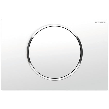 Placca Di Comando Sigma 10 Con Tasto Stop- Bianca - Bordi Tasti Cromo- Geber- Pezzi 1