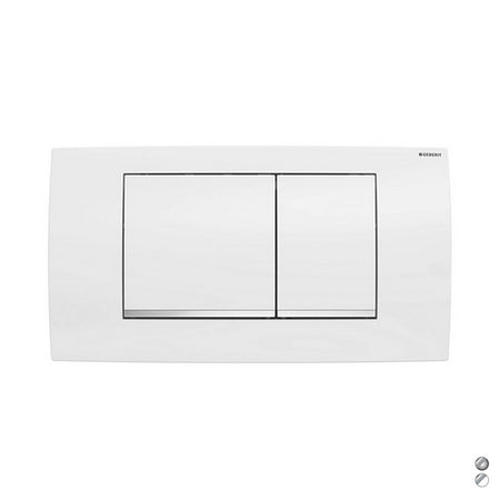 Placca Di Copertura 2 Tasti Per Cassetta 110700 New- Placca: Bianca /Prof:Cromo Sa- Geber- Pezzi 1