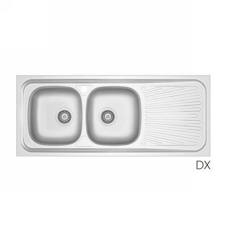 Lavello Appoggio In Acciaio Inox Mod. La01 Cm 120X50- Cm. 120 Gocciolatoio Dx- Dh- Pezzi 1