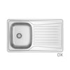 Lavello Incasso In Acciaio Inox Mod. Ls02 Cm 86X50- Cm. 86 Gocciolatoio Dx- Dh- Pezzi 1