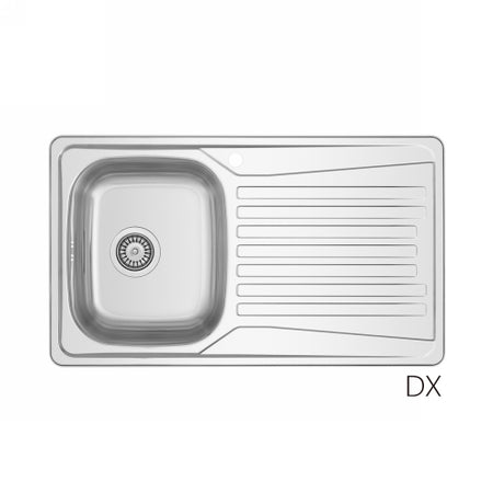 Lavello Incasso In Acciaio Inox Mod. Ls02 Cm 86X50- Cm. 86 Gocciolatoio Sx- Dh- Pezzi 1