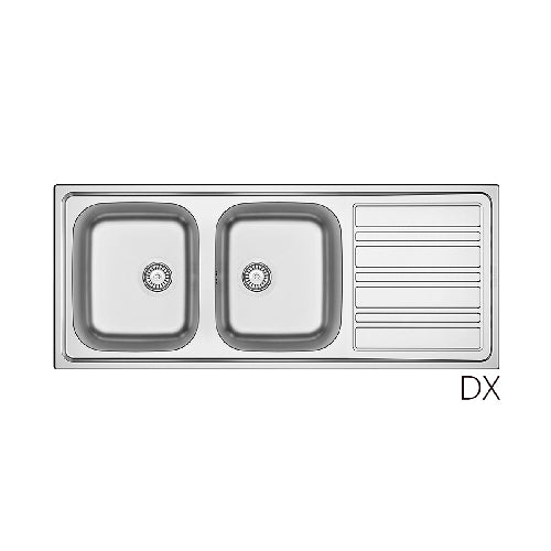 Lavello Incasso In Acciaio Inox Mod. Ls06 Cm 120X50- Cm. 120 Gocciolatoio Dx- Dh- Pezzi 1