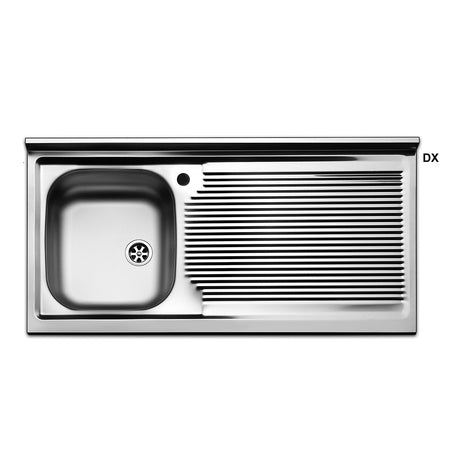 Lavello Appoggio Acciaio Inox 1 Vasca Cm 100- Cm 100 Gocciolatoio Dx- Apell- Pezzi 1