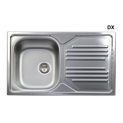 Lavello Incasso In Acciaio Inox Con 1 Vaschetta- Cm 86 Gocciolatoio Sx- Apell- Pezzi 1