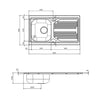Lavello Incasso In Acciaio Inox Con 1 Vaschetta- Cm 86 Gocciolatoio Sx- Apell- Pezzi 1