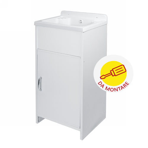 Kit Lavatoio Mini Mobile In Pvc E Vasca In Polipropilene (Da Montare)- L Cm. 42 X P Cm. 35- Dh- Pezzi 1