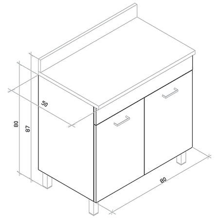 Base Mod. Pratika- Cm 80 X 50 Bianco- Dh- Pezzi 1