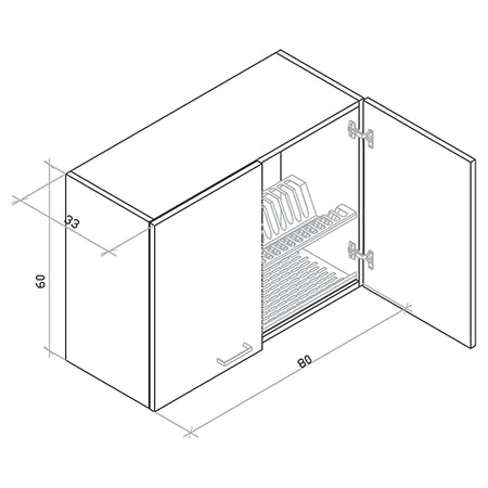 Scolapiatti Mod. Pratika- Cm. 80 X 33 Teak- Dh- Pezzi 1