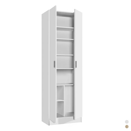 Armadio Multiuso A Piu' Ripiani- Cm 180X58X37 Bianco- Dh- Pezzi 1
