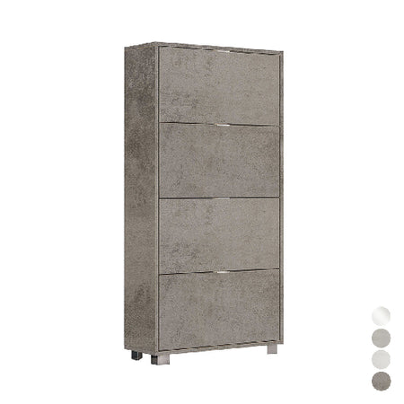 Scarpiera Con 4 Ribalte In Nobilitato- Cm L76Xh155Xp30 Bianco Lucido- Dh- Pezzi 1