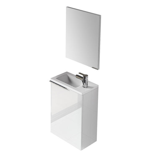 Mobile Bagno Sospeso Compact (Da Montare)- Cm 58X40X22 Bianco Laccato- Dh- Pezzi 1